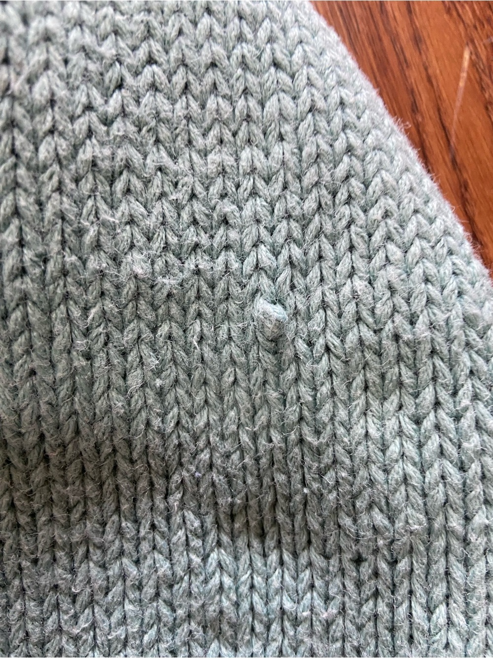 Vintage Jantzen Cream Yoke with Mint Body Floral Knit Sweater with wear - Picture 6 of 9